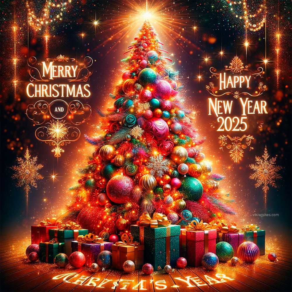 Image merry christmas & happy new year 2025 with tree