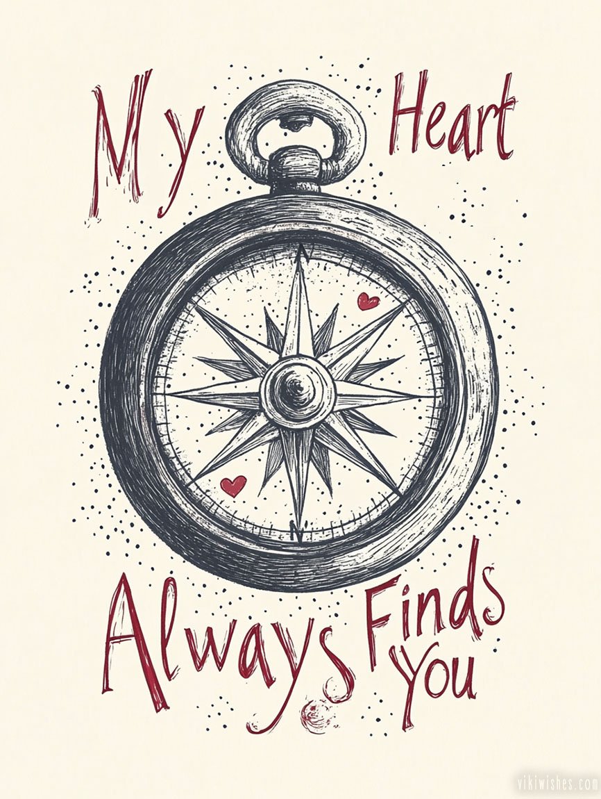 My heart will always find you, love message