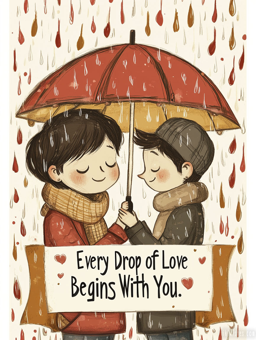 Valentine's Day card, every drop of love starts with you