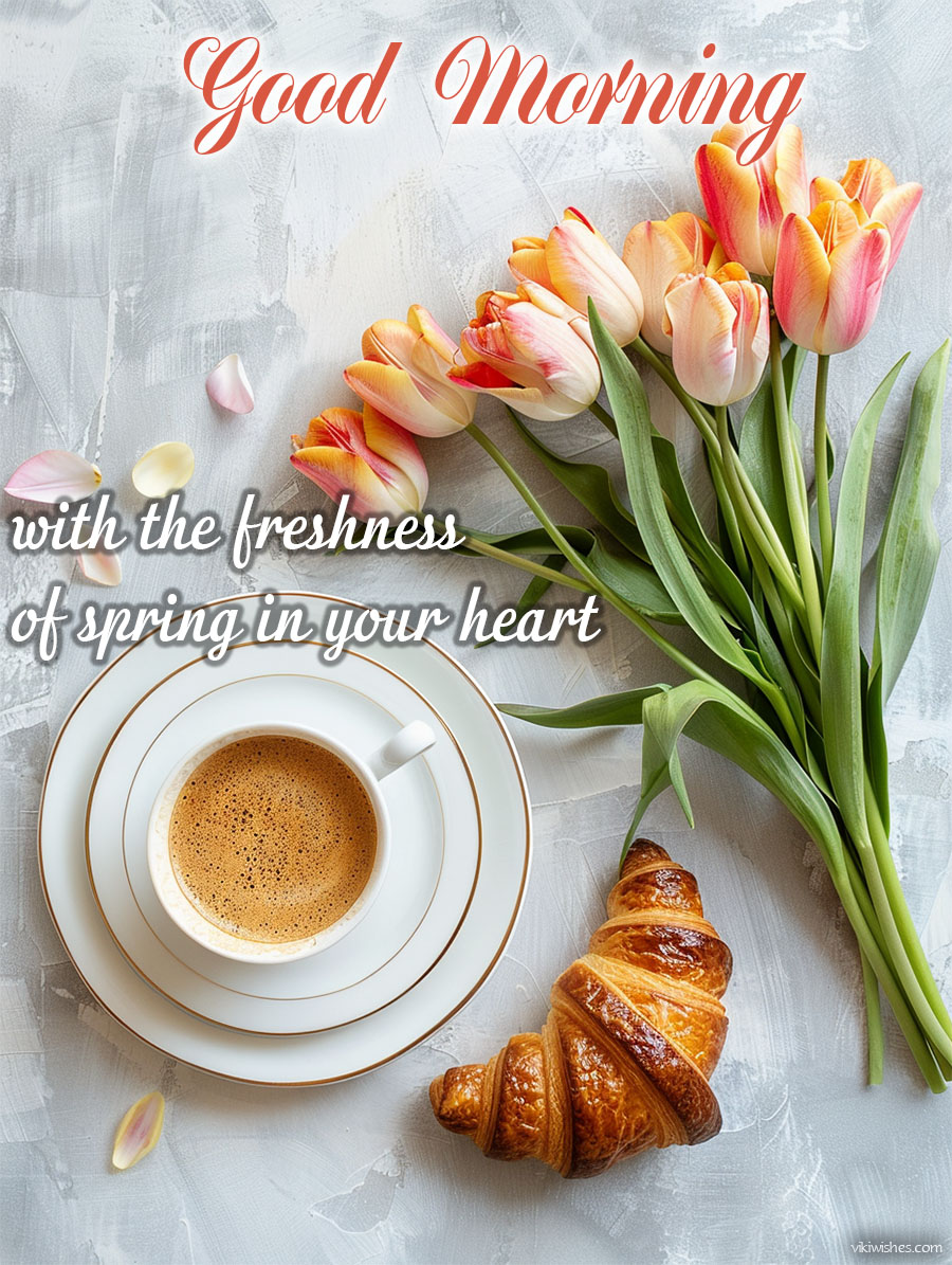 A bouquet of tulips depicting a spring good morning